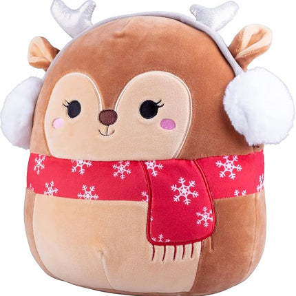 Squishmallows Original 10-Inch Darla The Christmas Deer - Official Jazwares Holiday Reindeer Plush- Collectible Soft & Squishy Stuffed Animal Toy- Limited Edition 2025 Gift for Kids, Girls & Boys