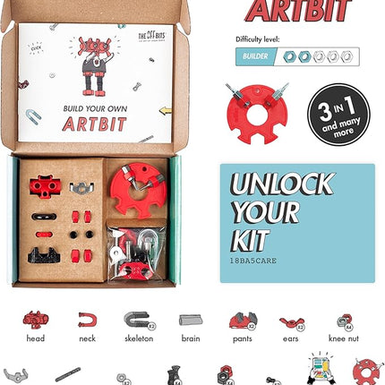 The Off Bits ArtBit Build Your Own Robot Toy Construction Set, Educational Easter Gift Ideas STEM Activities Learning Kit, Creative Build and Play Model Kit Steam Toys for 6 7 8 9 10+ Year Old