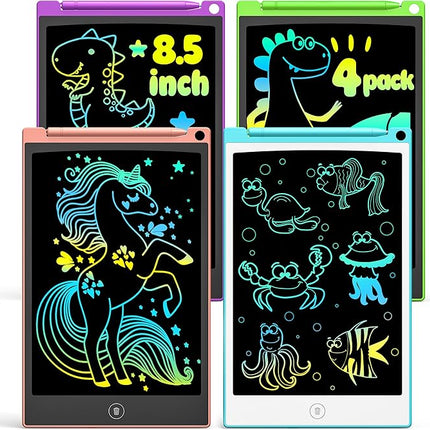 TECJOE LCD Writing Tablet Set, 8.5 Inch Colorful Doodle Board Drawing Tablet for Kids, Kids Travel Games Activity Learning Toys Birthday Gifts for 3-6 Year Old Boys Girls Toddlers Preschooler