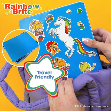 Rainbow Brite Magnetic Playset, 75 Characters & Accessories, Reusable Storage Tin and Play Scene, Fun Toddler Toys, Mess Free Travel Games & Road Trip Essentials, 4 Year Old Girl Birthday Gifts