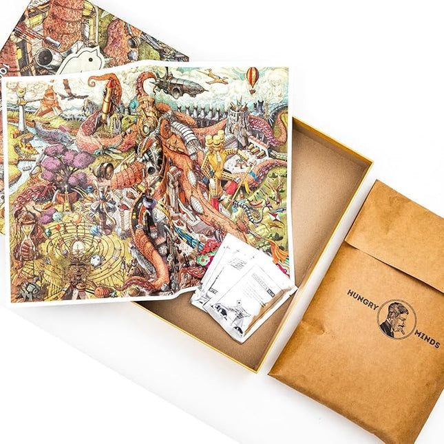 HUNGRY MINDS Octopolis 1000 Piece Jigsaw Puzzle for Adults - Challenging and Difficult Puzzle with Stunning Octopus Theme - Perfect for Expert Puzzle Enthusiasts - Brain-Teasing Gift