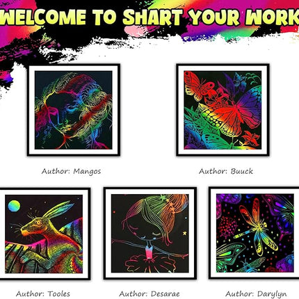 ZMLM 165 Rainbow Scratch Paper Art Crafts Mini Notes Kids Gifts 4 5 6 7 8 9 10 Years Old Girls Boys Students Teens Classroom Prizes School Supplies Birthday Party Travel Toy Activity