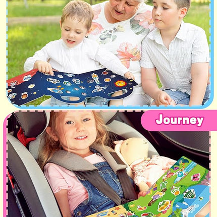 Reusable Sticker Book for Toddlers 2-4 Years, Stickers for Kids, Toddler Sticker Book Ages 1-3, Toddler Craft Activities, Toddlers Travel Toys Ages 2+ Boy Girl Birthday Gifts