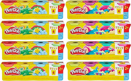 Play-Doh Bulk 4 Pack Vibrant Colors, 32 Colorful 3 Ounce Cans of Modeling Compound, Kids Arts & Crafts, Preschool Toys for Girls & Boys 3+