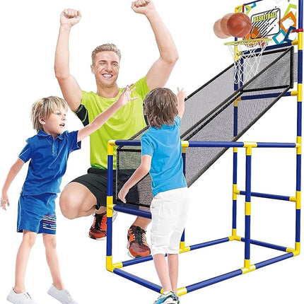 Kids Basketball Hoop Arcade Game, with 4 Balls Air Pump - Indoor Toy Basketball Shooting System - Fun for All Ages - Toys Sports for Boys and Girls