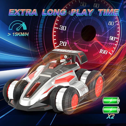 Remote Control Stunt Car, 360° Spin and Drift rc car,4WD Off-Road with Lights and Music, Upright Walking RC Cars, Stunt Deformation car Toys for Present for Ages 6-13 boy Girl