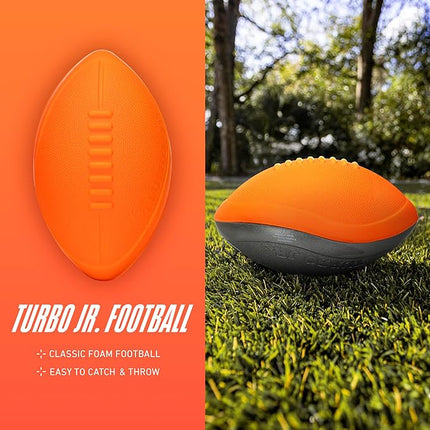 NERF Turbo Jr. Kids Foam Football - Classic Foam Football for Kids - Indoor + Outdoor Soft Foam Ball - Kids Mini Soft Foam Ball - NERF Toy Football for Kids - Easy Throw + Catch Youth Football
