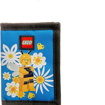 LEGO Trifold Wallet, Kids Unisex Wallet for Boys and Girls, with Clear ID Window, Card and Cash Pockets and Secure Hook and Loop Closure, Bee Girl