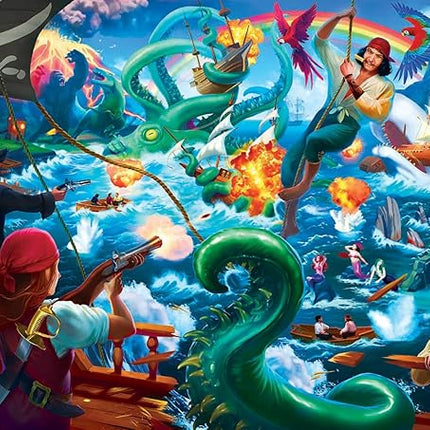 A Pirate's Life for Me! Fantasy Adventure Puzzle for Adults and Kids | Difficult 1000 Piece Jigsaw Puzzle Toy | Interactive Brain Teaser for Game Night | 29 x 20 inches