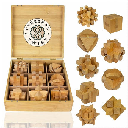 Wooden Brain Teaser Puzzles for Adults - Coffee Table Puzzles - Wooden Wire Teaser - Brain Puzzle for Adults - Wood Brain Teasers - Brain Teasers