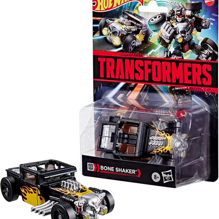 TRANSFORMERS Collaborative Hot Wheels x Bone Shaker, Deluxe Class 5-Inch Robot Action Figure Converts to Car, Car Toys for Ages 8+
