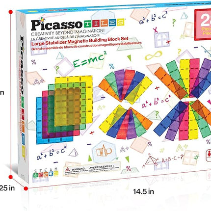 PicassoTiles Large Stabilizer Building Block Base Magnetic Building Block Tiles Jumbo XL Plate Foundation Kit Magnet Tile Stacking STEM Toy Set Compatible Education Construction Learning Square Set