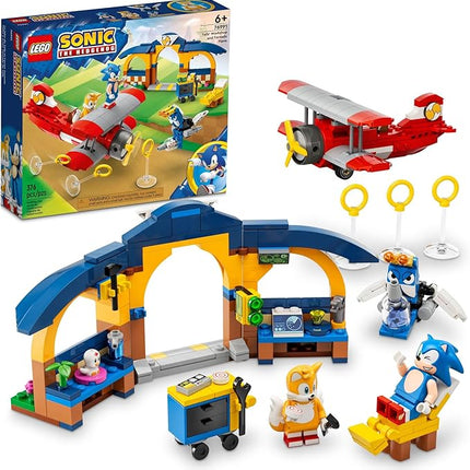 LEGO Sonic The Hedgehog Tails’ Workshop and Tornado Plane 76991 Building Toy Set, Airplane Toy with 4 Sonic Figures and Accessories for Creative Role Play, Gift for 6 Year Olds who Love Gaming
