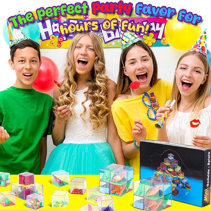 Sumind 24 Mini Maze Cube Puzzle Box Set, Balance Iq Maze Game 1.5 Inch 3D Brain Teaser Ball Ideal Prizes Gifts Puzzles Party Favor Games for Mind Challenge Gifts (Intelligent)