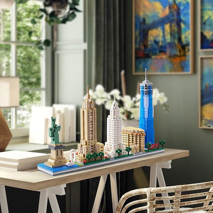 New York Iconic Architecture Skyline Micro Building Blocks – Challenging Construction Set for Adults and Teens 14+ 3452 Pieces, Perfect Home and Office Decoration, Gift for Friends