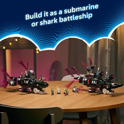 LEGO DREAMZzz Nightmare Shark Submarine Building Toy for Kids - Pretend Play Set & Figures for Boys & Girls, Ages 9+ - Rebuild as a Battleship or Submarine Toy - Gift Idea for Birthdays - 71500