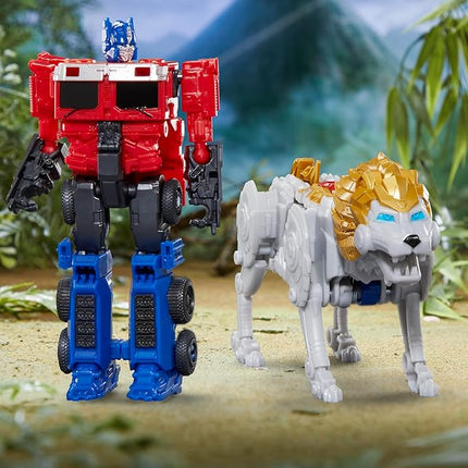 Transformers: Rise of The Beasts Movie, Beast Alliance, Beast Combiners 2-Pack Optimus Prime & Lionblade Toys, Ages 6 and Up, 5-inch