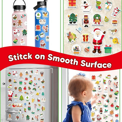Reusable Sticker Book for Toddlers 2-4 Years, Stickers for Kids, Toddler Sticker Book Ages 1-3, Toddler Craft Activities, Toddlers Travel Toys Ages 2+ Boy Girl Birthday Gifts - Christmas