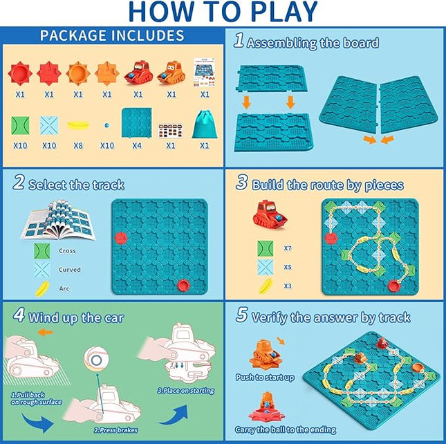 Kids Board Games Learning Toys, STEM Educational Logic Kits with 200+ Challenges & 4 Difficulty Levels, Brain Puzzles Maze Games for Boys Girls Ages 3-10 Birthday Gifts