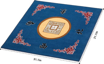 Yellow Mountain Imports Table Cover for Mahjong, Poker, Card Games, Board Games, Tile Game, and Dominoes - 31.1 Inches - Roll-up Gaming Mat with Carrying Bag