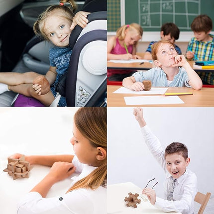 Sharp Brain Zone Wooden Brain Teaser Puzzles for Adults & Kids (Barrel Wooden Brain Teaser)