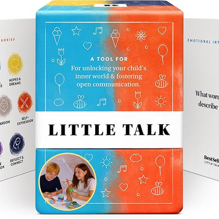 Little Talk Conversation Cards for Kids – 170 Prompts for Social Skills, Family Games, Travel & Therapy – BestSelf Deck for Ages 4-12, ADHD Tools, Homeschool Gifts & Road Trip Activities