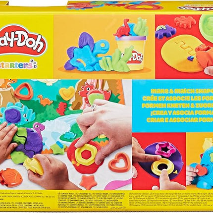 Play-Doh Shapes & Colors Dino Starter Set, Tactile Sensory Play Dinosaur Toys for Kids, 11 Accessories, Back to School Gifts, Ages 2+