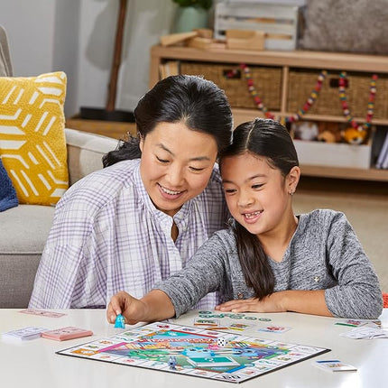 Hasbro Gaming Monopoly Junior Board Game, 2-Sided Gameboard, 2 Games in 1, Monopoly Game for Younger Kids Ages 4 and Up, Kids Games for 2 to 6 Players