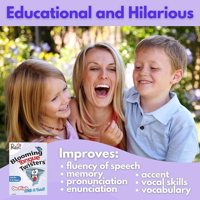 Really?! Hilarious Card Games for Kids 8-12 Teens Adults, Educational Family Party Games with Tongue Twisters, Speech Therapy Games, Homeschool, Gifts for Boys 8-12 Girls