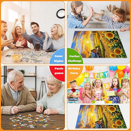 Puzzles for Adults 1000 Pieces, Fall Sunflower Puzzle, Challenging Impossible Puzzles – Perfectly Interlocking, No Dust – Home Decoration & Gift for Valentine Friends Parents Kids