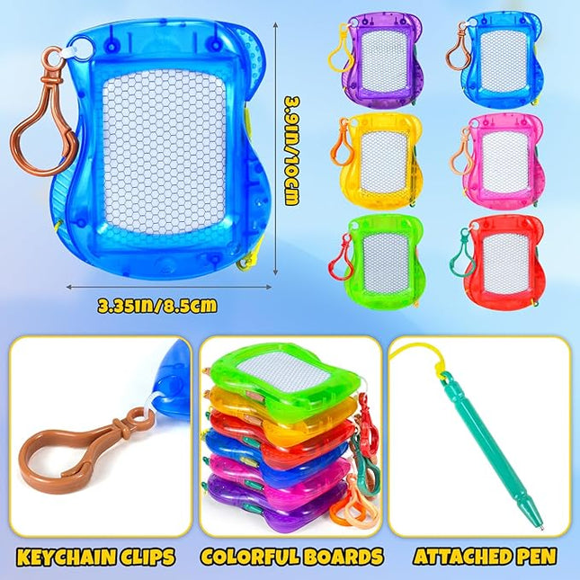 36 Pack Mini Magnetic Drawing Board for Kids, Backpack Keychain Clip Drawing Boards Goodie Bags Stuffers, Erasable Doodle Sketch Writing Pad for Boys Girls Classroom Reward Birthday Party Favor Gifts