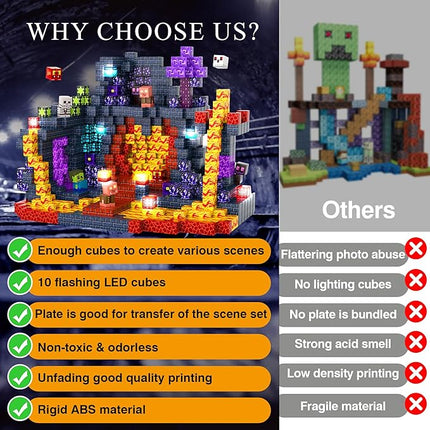 Magnetic Tiles Building Blocks for Kids Ages 3+, STEM Toys for Toddlers, 300PCS Magnetic Construction Set with Storage Bag, Educational Birthday Gifts for Boys & Girls (Mine)