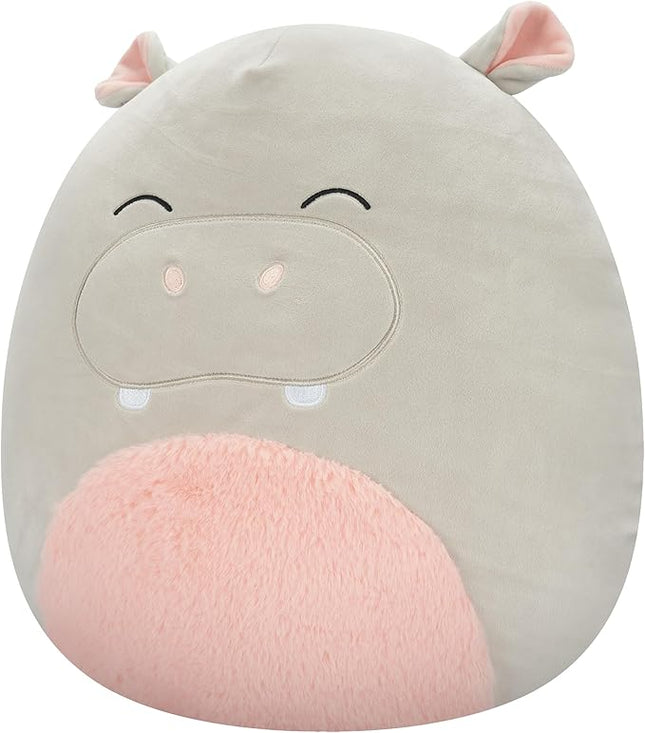 Squishmallows Original 16in Harrison The Hippo with Closed Eyes and Fuzzy Belly – Official Jazwares Plush (Large)
