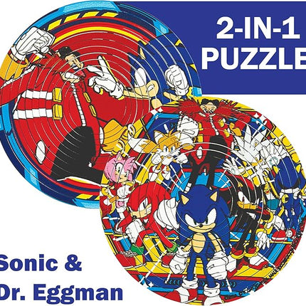 Spin Flip Puzzle: Sonic & Dr. Eggman, 3D Puzzle, Challenging, Fun, Interactive Brain Teaser for Kids and Adults, Fidget Toy for Decrompression, Easily Portable