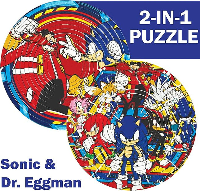 Spin Flip Puzzle: Sonic & Dr. Eggman, 3D Puzzle, Challenging, Fun, Interactive Brain Teaser for Kids and Adults, Fidget Toy for Decrompression, Easily Portable
