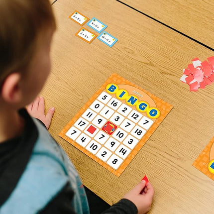 Carson Dellosa Education Addition and Subtraction Bingo Board Games, Adding and Subtracting Math Facts for Kids Ages 5+, Kindergarten Learning Activities, 3-36 Players
