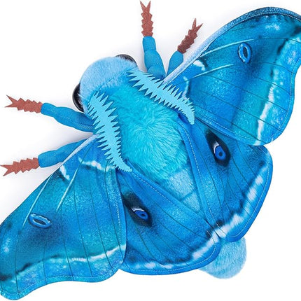Giant Head Hawkmoth Plush, Simulation Hawkmoth Stuffed Animals -26 inches, Moth Plushie Model Collction, for Moth Lovers, Kids,Blue