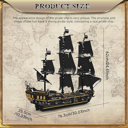 Mould King 13199 Pirates Ship Model Building Blocks Kits, MOC Large Black Pearl Sailboat Model Construction Set to Build, Gift for Kids Age 8+/Adults Collections Enthusiasts (3180+ Pieces)