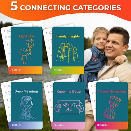 QUOKKA Conversation Cards Game - Family Edition | 500 Questions | Original Version | Share Thoughts - Fun Talking Board Game for Family Night