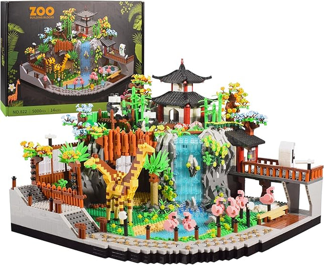 Animal Zoo Micro Mini Building Blocks Model Set with Giraffe Panda Flamingo, Creative Animal World Gifts for Adult and Age of 14+ 5000PCS