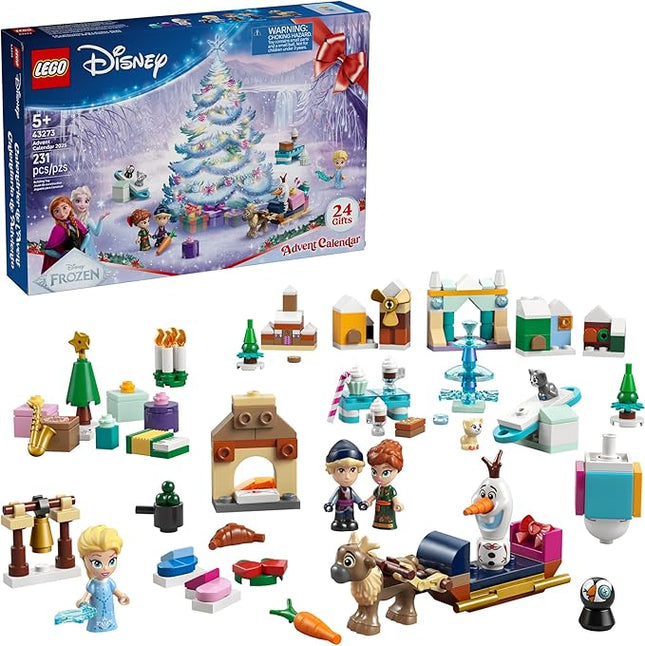 LEGO Disney Frozen Advent Calendar 2025 Kids Toy - Holiday Countdown Playset for Boys & Girls, Ages 5+ - Ana & Elsa Minidolls & Buildable Surprises - Disney Princess Gift for Christmas - 43273