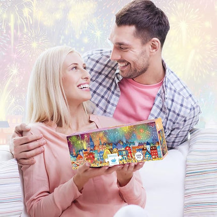 MOMIBOOK Puzzles for Adults 1000 Pieces Jigsaw Puzzles of Fireworks are Gorgeous, Luminous Painting Image Difficult Challenging Hard Impossible Puzzle Unique Funny Party Christmas Birthday Gifts