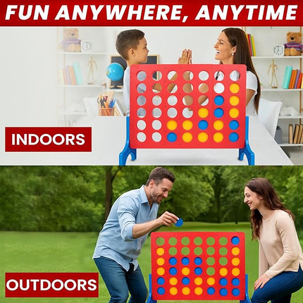 Bolaball Extra Large 4 in a Row Outdoor Board Game | Giant Family Fun Lawn & Yard Games | Jumbo Outside Game for Adults & Kids | Backyard Carnival Holiday Picnic Party Big Patio Games