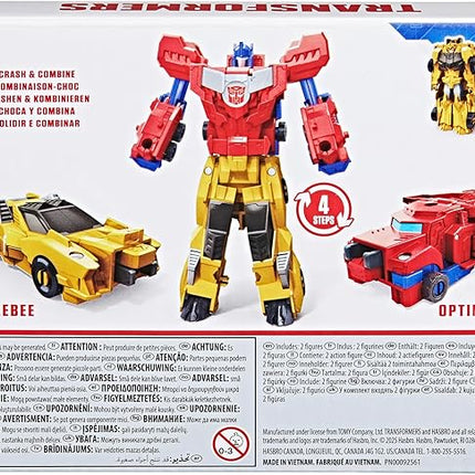 Transformers Crash & Combine Heroes, 3.75-Inch Converting Bumblebee and Optimus Prime Action Figures, Robot Toys for Kids 6 and Up (Amazon Exclusive)