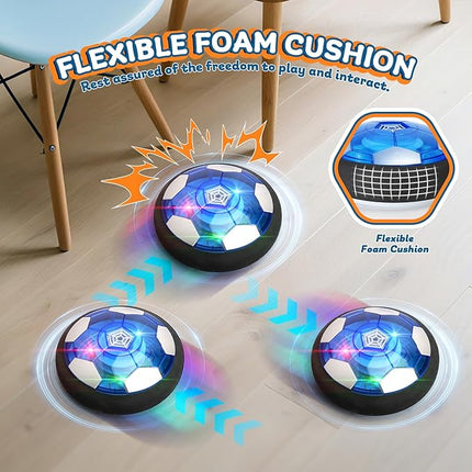 3-in-1 Hover Soccer Ball, Kids Toddler Hockey Set with LED Lights,Indoor Outdoor Toys for Kids, Soccer Gift for Boys 6-8 8-12, Birthday,Kids, Boys Girls Age 6, 7, 8, 9, 10, 11, 12