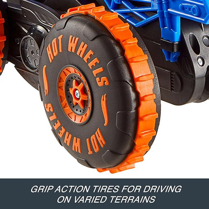 Hot Wheels Monster Trucks Remote Control Toy Vehicle, Large-Scale RC Tiger Shark Climber with 3 Modes of Play for Racing, Climbing & Stunting