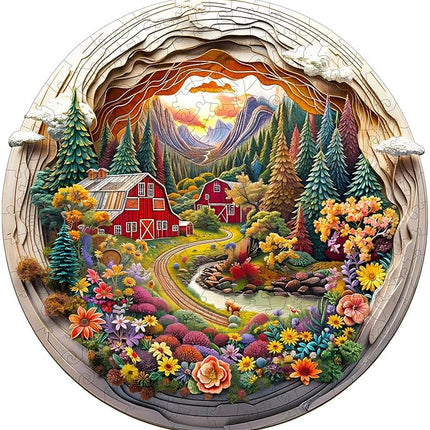 Wooden Puzzles for Adults, Wooden Jigsaw Puzzles for Adults Kids, 3D Farm Unique Shaped Wood Puzzles Adult, Creative Birthday Gifts for Friends Family Game, Home Decor(13.4 * 13in 290pcs)