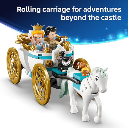 LEGO Disney Princess Cinderella's Castle & Horse Carriage Playset - Princess Castle Building Toy for Kids, Girls and Boys, Ages 6+ - with 2 Minidolls - Gift Idea for Birthdays - 43275