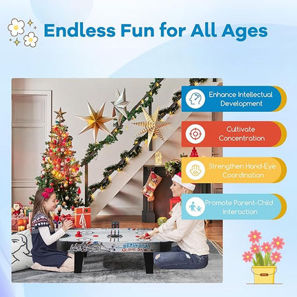 KOTEK Air Hockey Table, 42 Inch Air Hockey Arcade Table with 2 Pushers, 2 Pucks, LED Scoreboard & Electric Motor Fan, Table Top Air Hockey Game for Kids & Adults, Game Room, Home, Office, Club