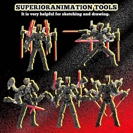 Assembly Completed T13 Action Figure，T13 mision 13 figuras originales 3D Printed Toys Nova 13 Action Figures Desktop Decorations for Game Lovers Toy (Black, 8 Inch)